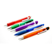 赤・緑・紫・青・オレンジのボールペン