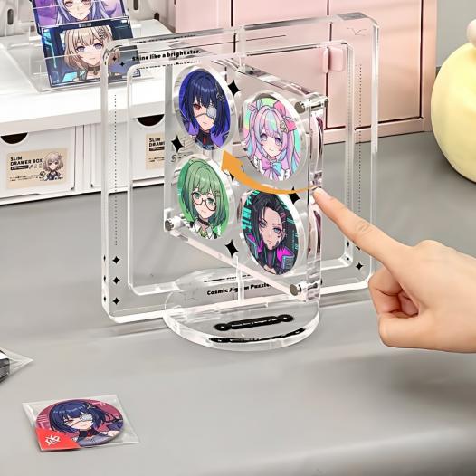回転式缶バッジコレクションフレーム