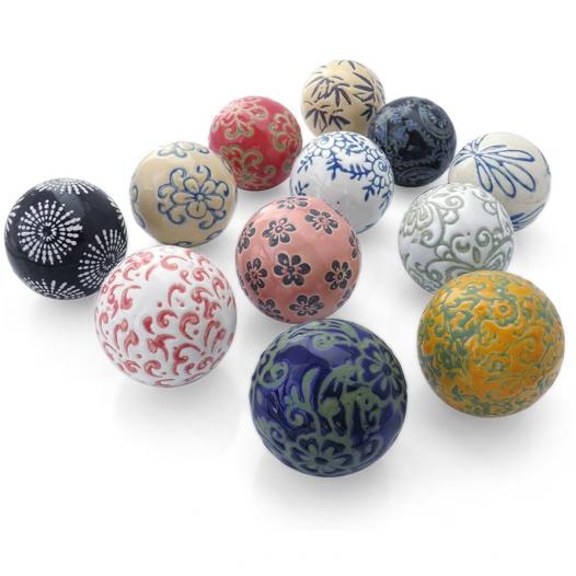 絵柄入り陶器浮き球 水に浮かべる装飾オブジェ 名入れ オリジナル制作