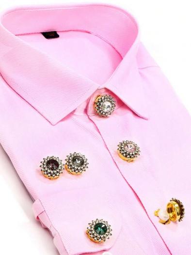 ボタンカバージュエリー(着脱式シャツボタンカバー)